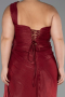 Abendkleid in Übergröße Lang Chiffon Weinrot ABU6631