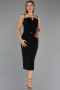 Коктейльные Платья Миди Черный ABK2687