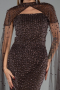 Вечерние Платья Длинный Из бисера Коричневый ABU5483