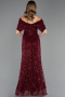 Платья на Выпускной Длинный Кружево Бордовый ABU6119