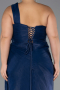 Abendkleid in Übergröße Lang Chiffon Marineblau ABU6631