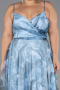 Платье на выпускной большого размера Длинный Голубой ABU6558