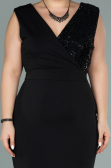 Длинное Свободное Вечернее Платье Черный ABU1482
