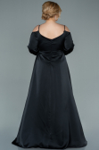 Большое Атласное Платье Черный ABU2358