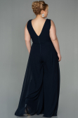 Шифоновое Вечернее Платье Для Полных Темно-синий ABT082