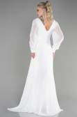 Вечерние Платья Длинный Сифон Белый ABU3627