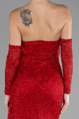 Вечерние Платья Длинный Из бисера Красный ABU4163