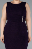 Вечернее платье большого размера Миди Тёмно-пурпурный ABK2338