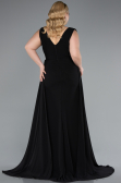 Платья Больших Размеров Длинный Сифон Черный ABU5006