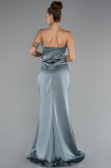 Вечерняя Одежда Русалка Длинный Атласный Бирюза ABU5149