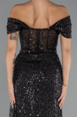 Вечерние Платья Длинный Черный ABU5338