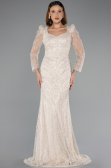 Вечерние Платья Длинный Из бисера Бежевый ABU5387