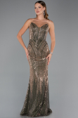 Вечерние Платья Русалка Чешуйчатый Длинный Хаки ABU5112