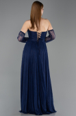 Обручальные Платья Длинный Кружево Темно-синий ABU5887