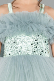 Детские свадебные платья Длинный Мятный ABG178