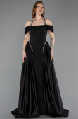 Обручальные Платья Длинный Атласный Черный ABU5995