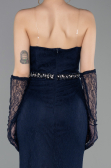 Обручальные Платья Длинный Кружево Темно-синий ABU6060