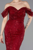 Вечерние Платья Из Бисера Длинный Бордовый ABU5557