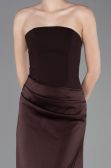 Платья на Выпускной Длинный Атласный Тёмно-коричневый ABU6096