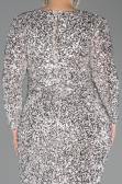 Вечернее платье большого размера Длинный Чешуйчатый Бежевый ABU6074