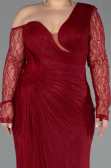 вечернее платье большого размера Длинный Кружево Бордовый ABU6339