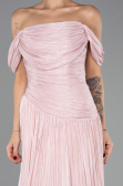 Платья на Выпускной Длинный Сифон Пудровый ABU6602