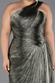 Abendgarderobe in Großen Größen Lang Chiffon Khaki ABU6631