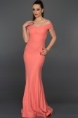 Pembe Krep Kumaş Uzun Sade Abiye Elbise C6143