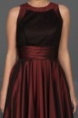 Bordo Tafta Kumaş Prenses Abiye W6017