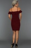 Kısa Bordo Simli Elbise AR38003