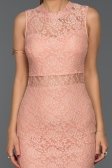 Pudra Mini Dantelli Elbise ES3574