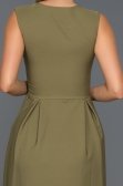 Haki Dekoltesiz Elbise D9215