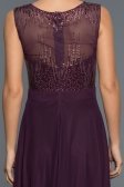 Uzun Violet Taşlı Abiye Elbise C7344