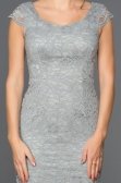 Gri Dantelli Kısa Elbise ABK010