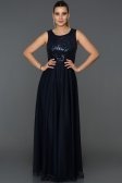 Lacivert Payetli Uzun Abiye AB3825