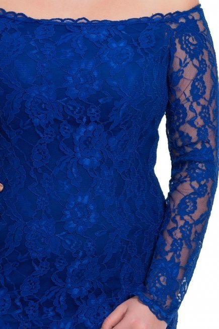 Saks Mavi Büyük Beden Abiye C9567