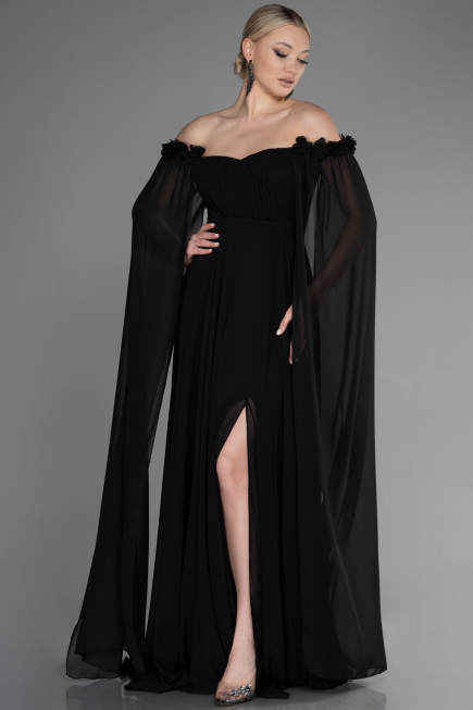 Обручальные Платья Длинный Сифон Черный ABU3462
