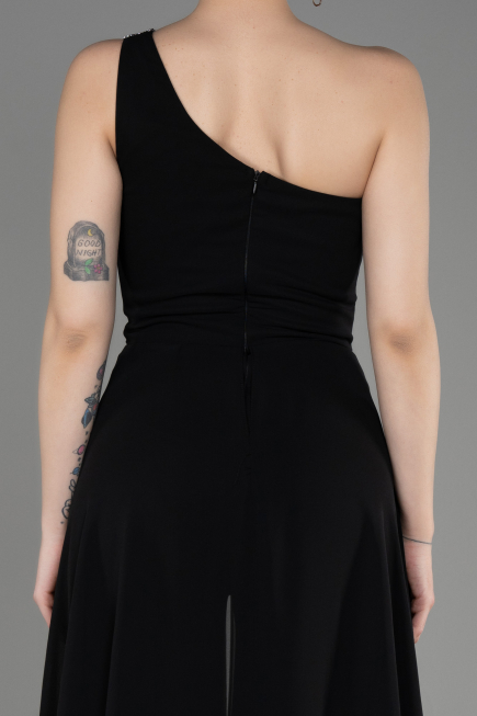 Коктейльные Платья Длинный Сифон Черный ABT116