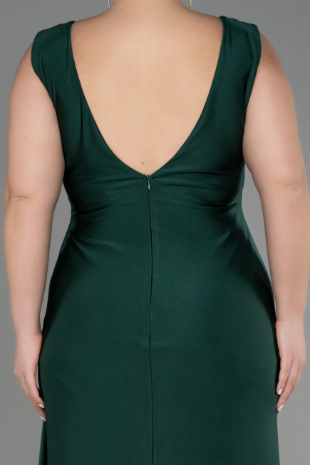 Платья Больших Размеров Длинный Изумрудно-зеленый ABU3737