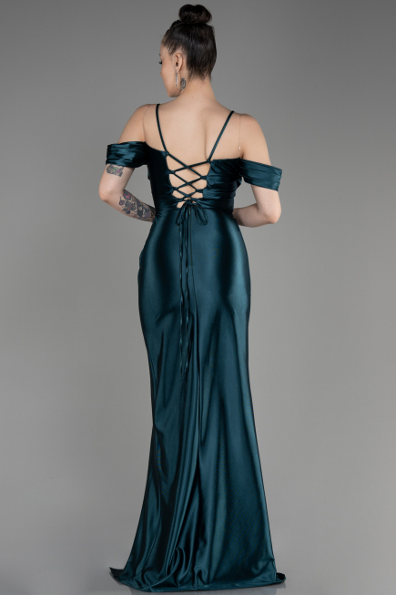 Вечерние Платья Длинный Изумрудно-зеленый ABU3840