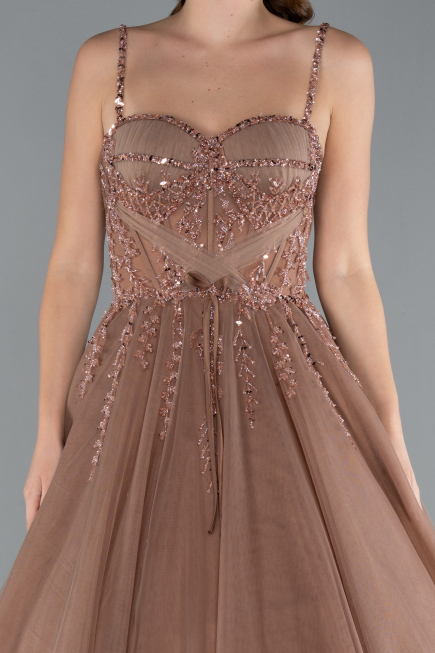 Дизайнерское вечернее платье Длинный Медный ABU4485