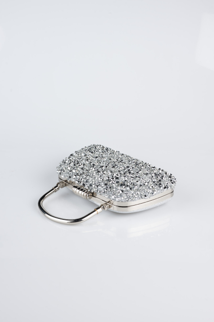 Вечерние Сумочки С камнями Серебряный SH839