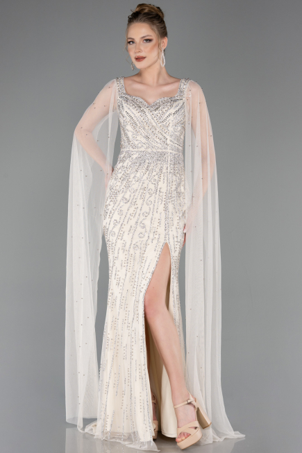 Вечерние Платья Длинный С камнями Бежевый ABU5751