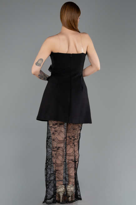 Вечерние Платья Короткий Кружево Черный ABK2557