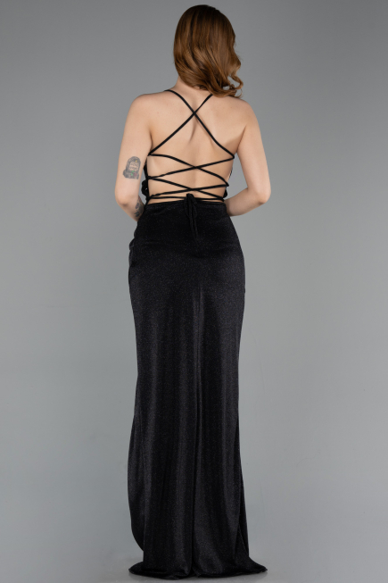 Платья на Выпускной Длинный Черный ABU6008