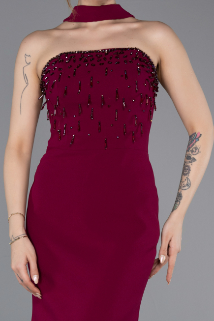 Вечерние Платья Длинный Сливовый ABU6017