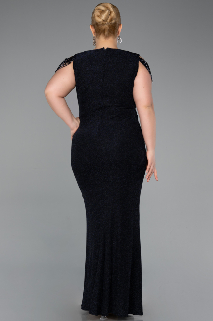 вечернее платье большого размера Длинный Темно-синий ABU5731