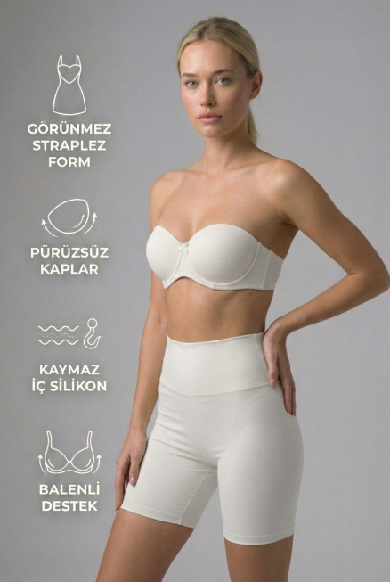 Görünmez & Dekolte Sütyen Белый EM701