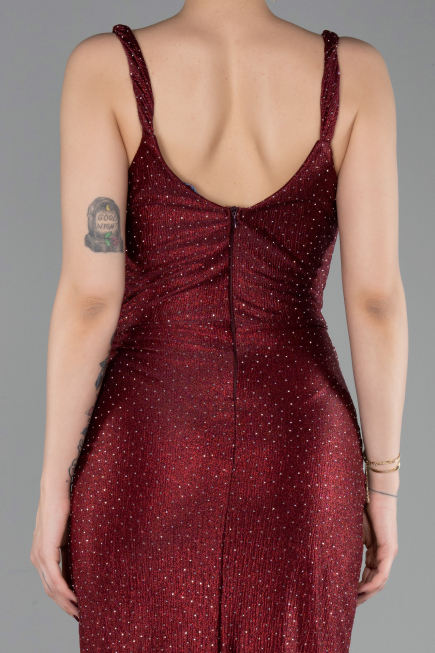 Платья на Выпускной Длинный Бордовый ABU6105