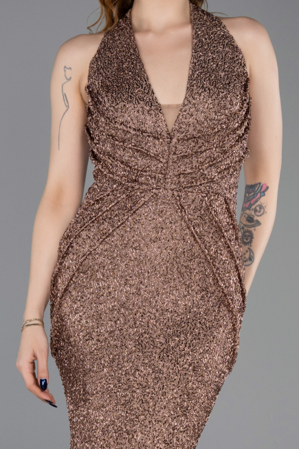 Вечерние Платья Русалка Длинный Из бисера Медный ABU6165